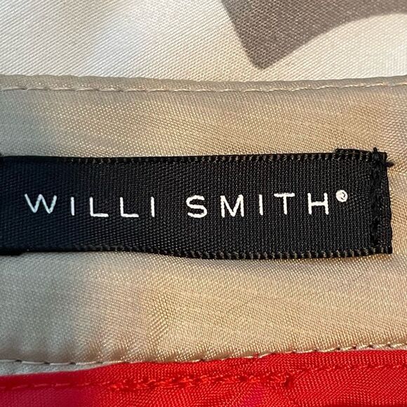 Willi Smith Cargo Mini Skirt Chino Tan Stretch Knit Pencil Ruffle Overlay 2 - Picture 4 of 6